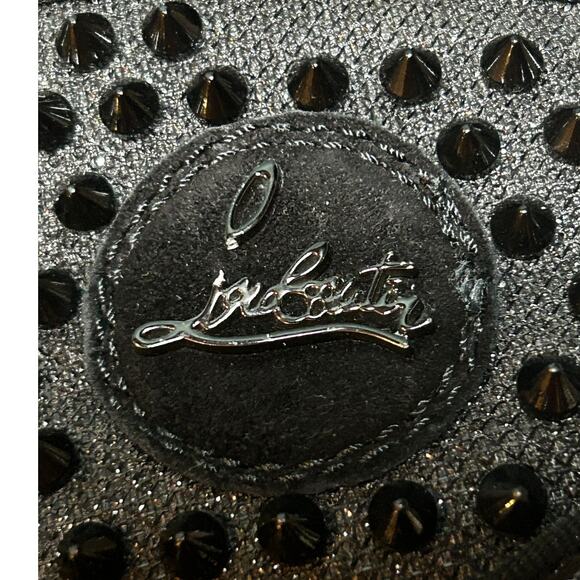 Christian Louboutin Lou Black Spikes Men's High Top Calf Leather Sneaker Size 7 - Picture 9 of 11